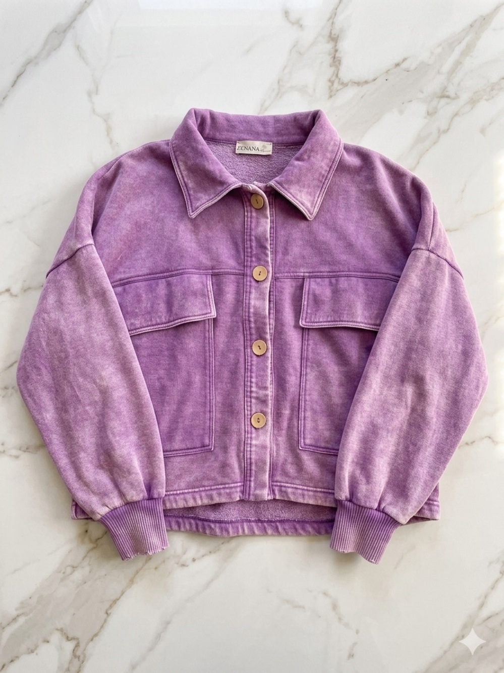 Zenana Outfitters Lavender Jacket with Button Front